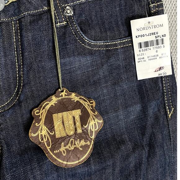 Kut From The Kloth Jeans Womens 6 32X34 Blue Splendid Bootcut Embroidered Tall - Picture 7 of 16